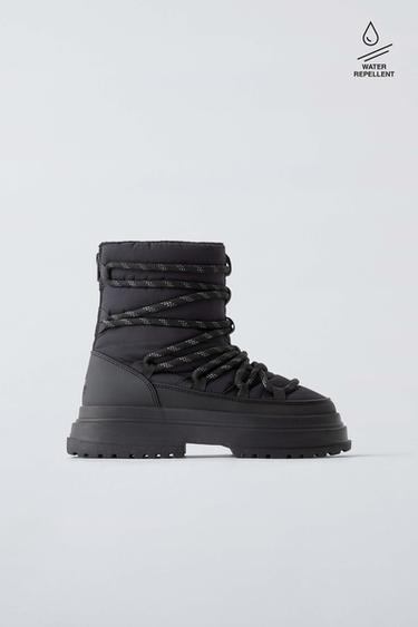 WATER-REPELLENT SKI COLLECTION BOOTS - Black by Zara