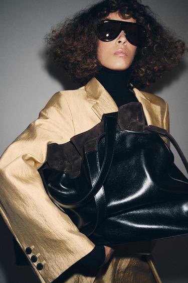 BLAZER COURTE MÉTALLISÉE ZW COLLECTION - Doré de Zara