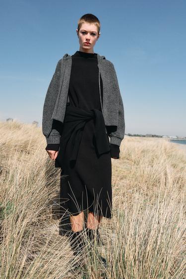 Zara COMBINATION CARDIGAN - Mid-gray