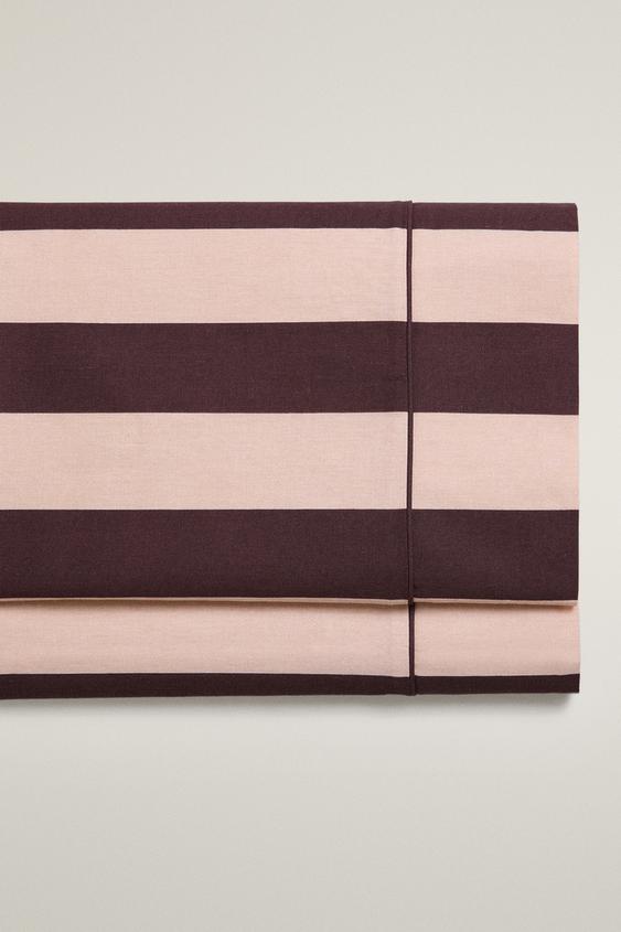 FADED STRIPED COTTON FLAT SHEET - Pink by Zara - Image 0