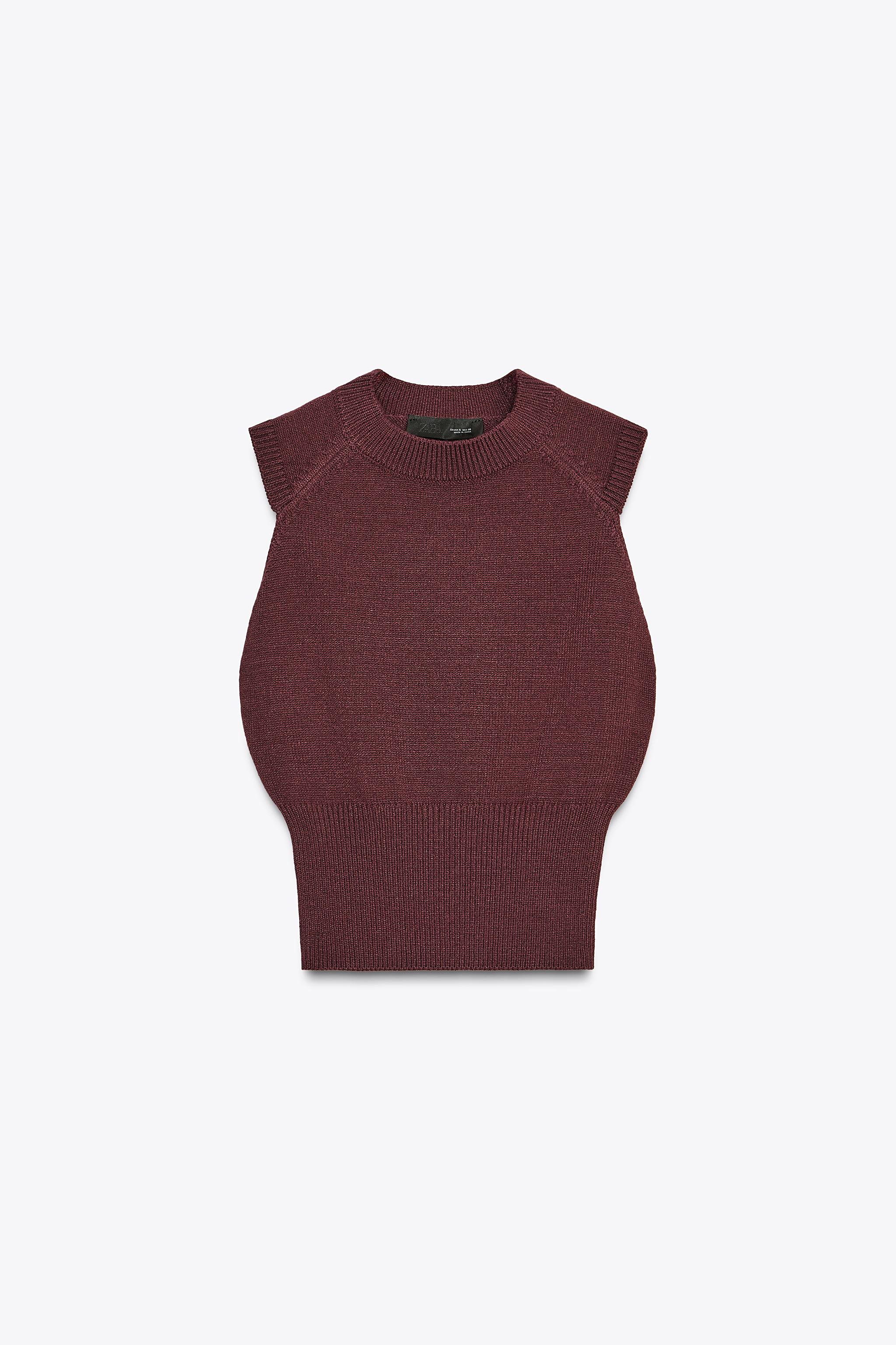 SLEEVELESS KNIT TOP - Eggplant | ZARA United States