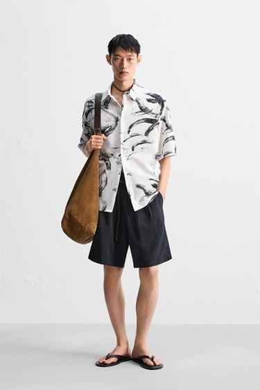 ABSTRACT PRINT SEERSUCKER SHIRT - 024 by Zara