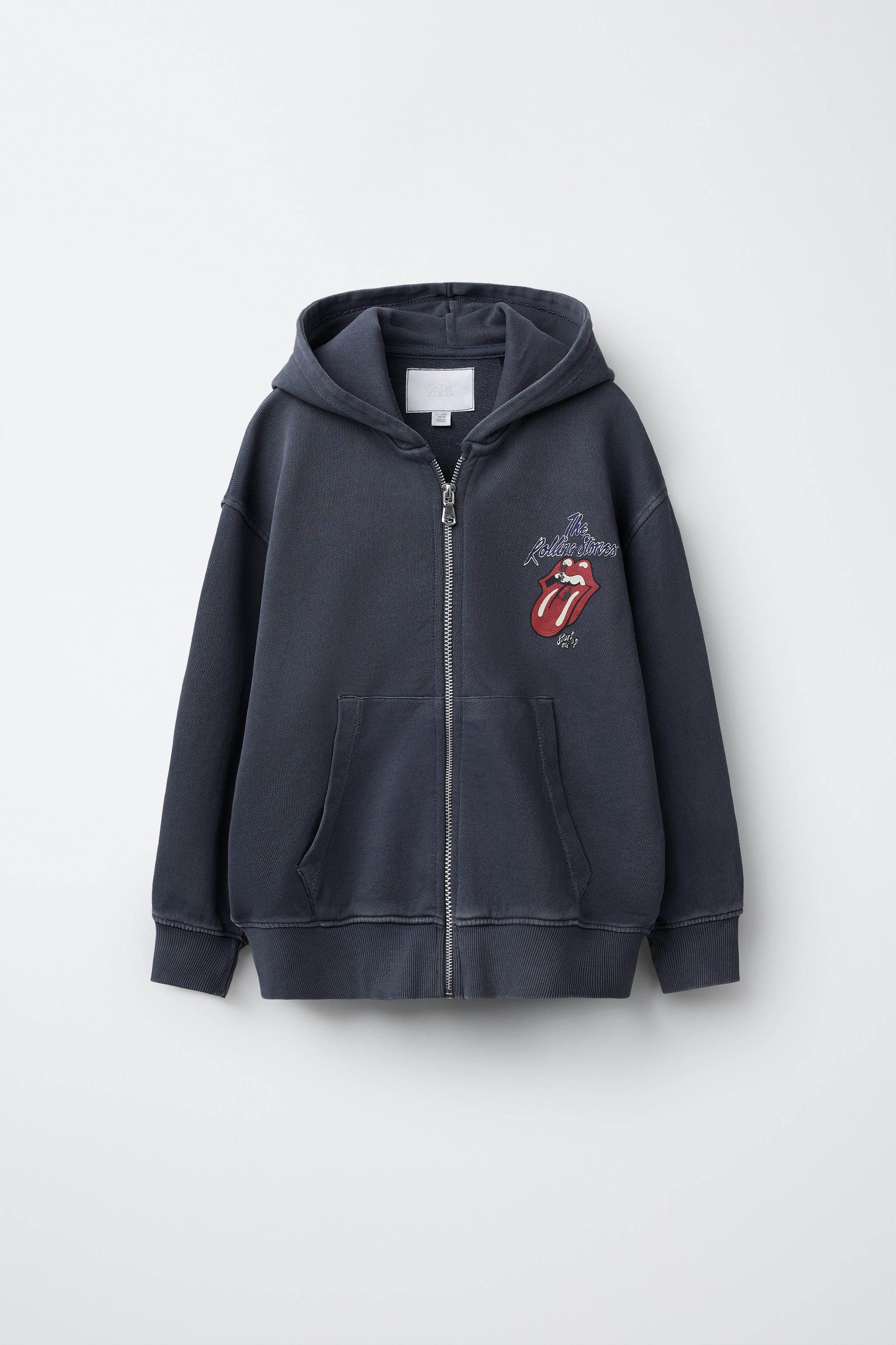 SWEAT ZIPPÉ EFFET DÉLAVÉ ROLLING STONES ©