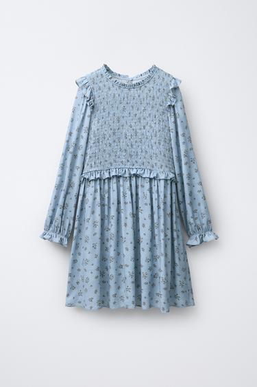 VESTITO CON FIORI NIDO D'APE - Blu chiaro di Zara