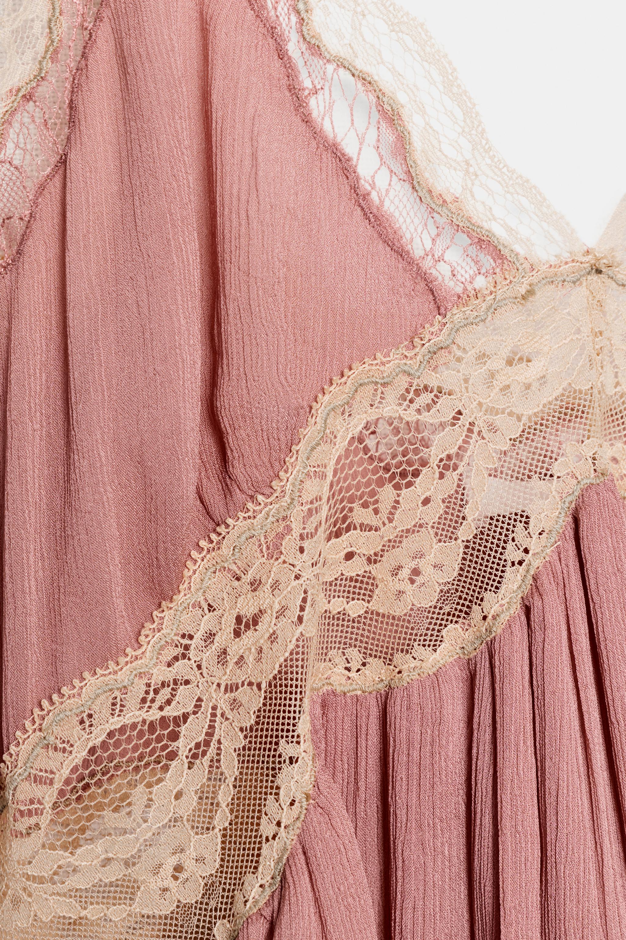 ZW COLLECTION LACE CAMISOLE TOP - Pink | ZARA United States