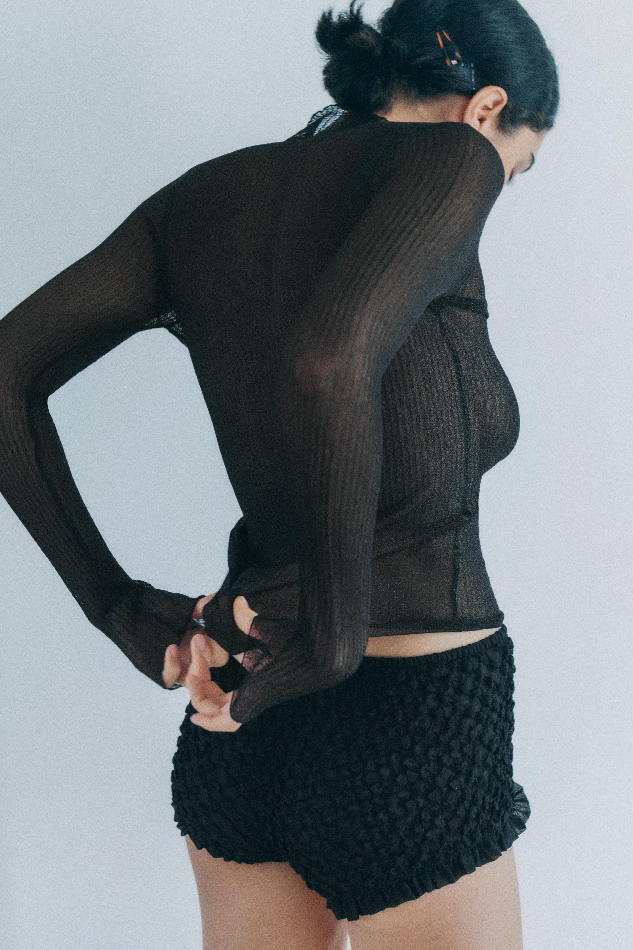 METALLIC THREAD KNIT TOP - Brown | ZARA United States