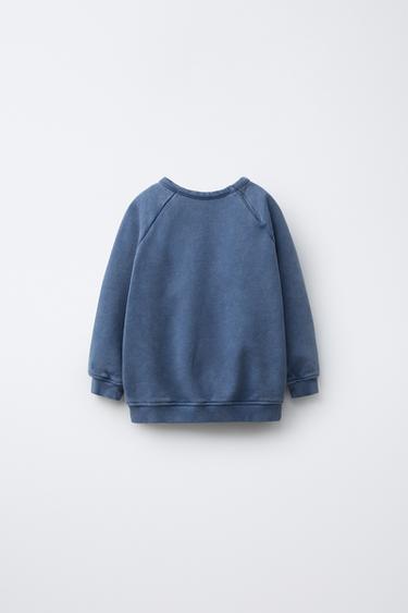 WASHED-EFFECT SWEATSHIRT - Blue by Zara - Image 1
