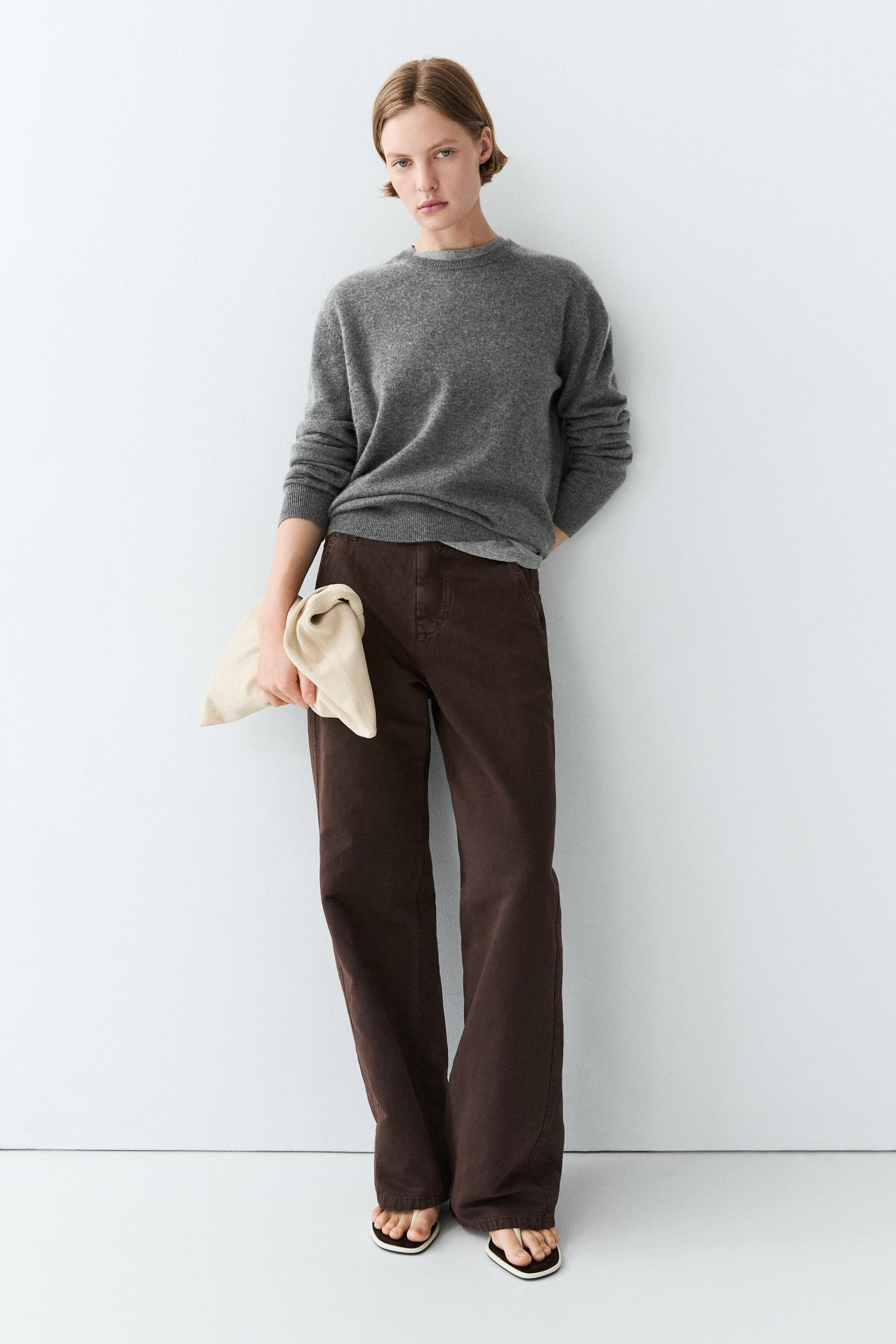 100% cashmere long sleeve sweater — 205