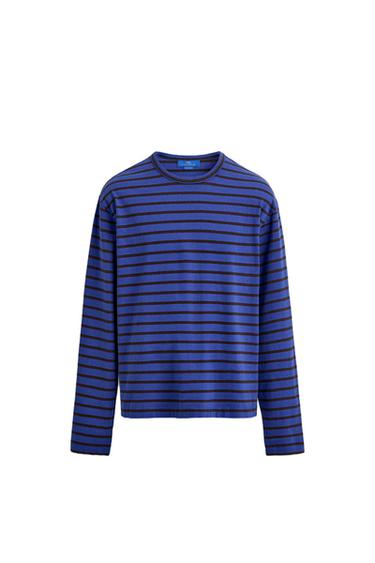 تيشيرت جاكار مخطط Aaron Levine X Zara - بني-أزرق by Zara