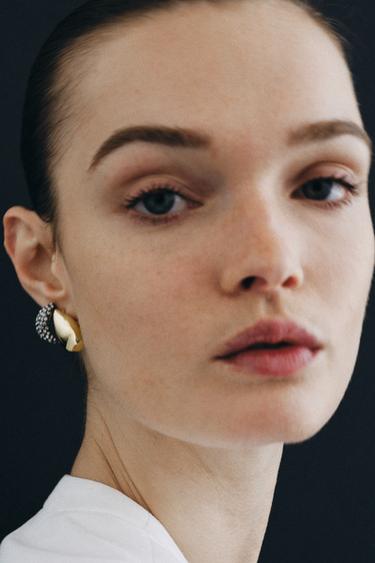 PENDIENTES ARO BRILLOS - Dorado de Zara - Imagen 0