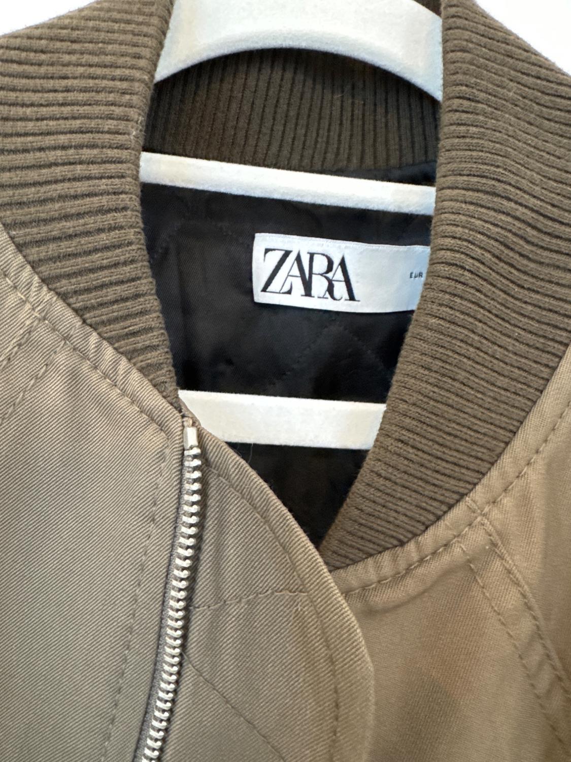 CROPPED KHAKI BOMBER JACKET - Image 2