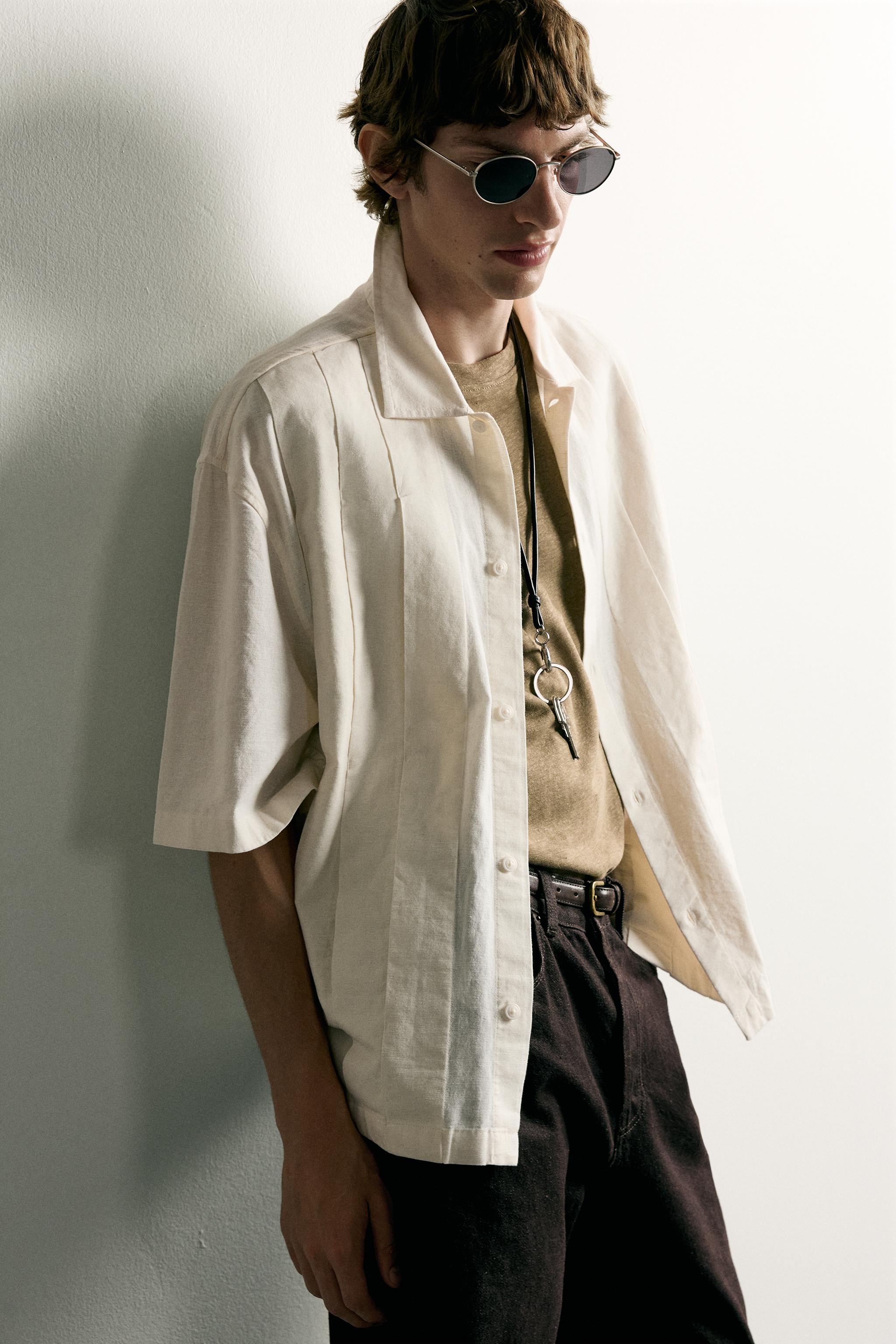 RELAXED FIT PLEATED SHIRT