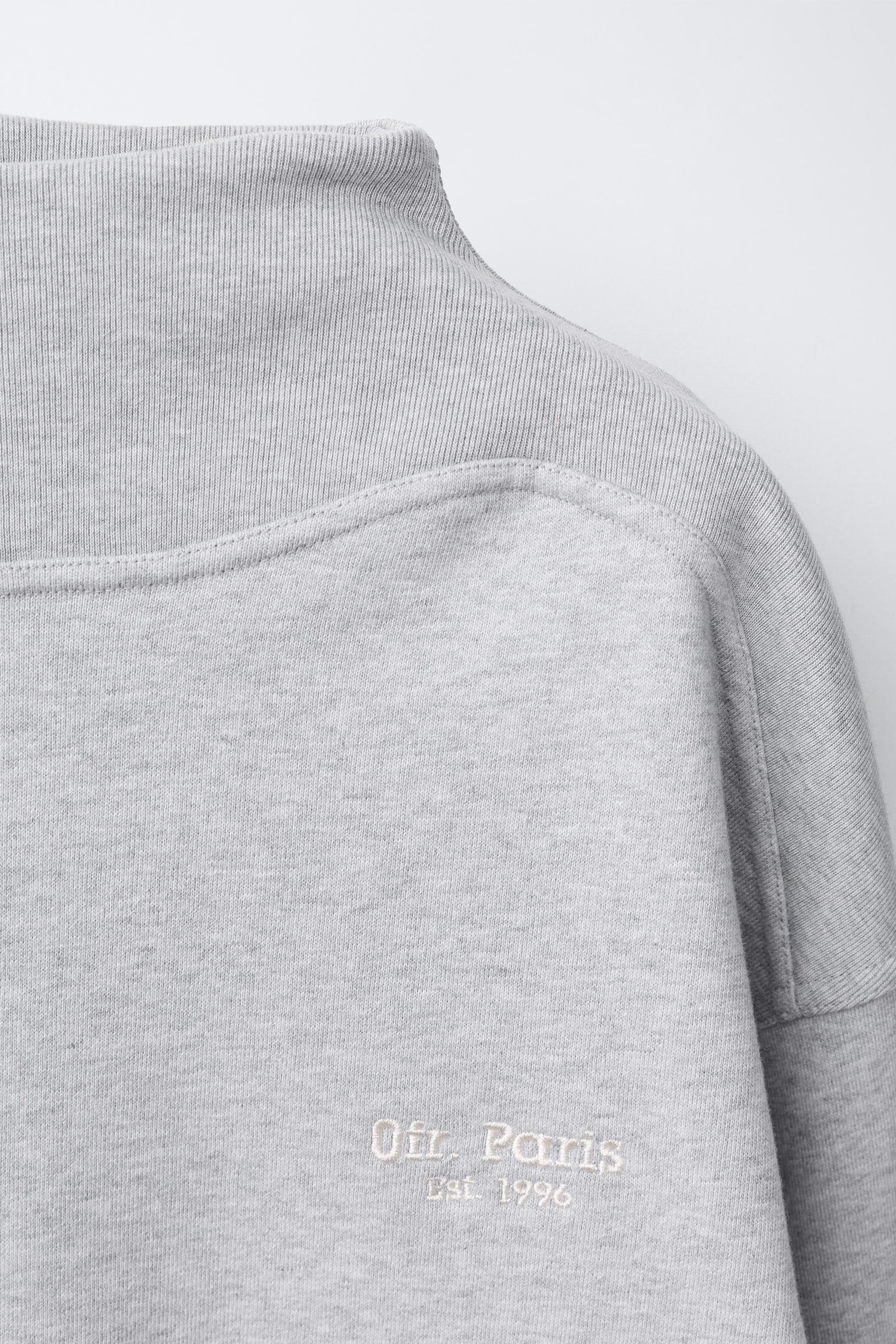 0FR. PARIS X ZARA EMBROIDERED COTTON BLEND SWEATSHIRT