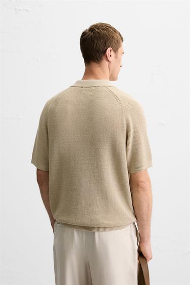 POLO EN MAILLE STRUCTURÉ - Beige de Zara - Image 2