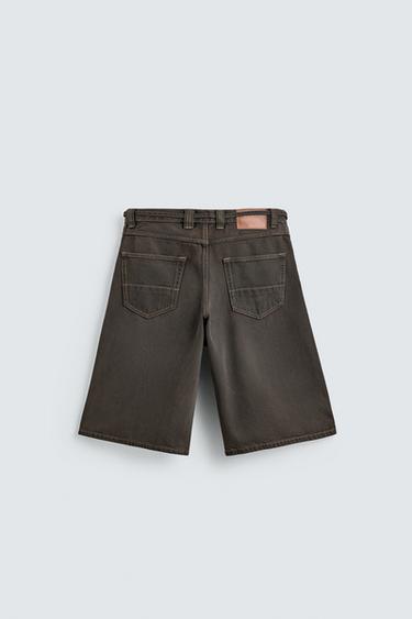 JORT EN DENIM À CEINTURE - Marron de Zara - Image 7