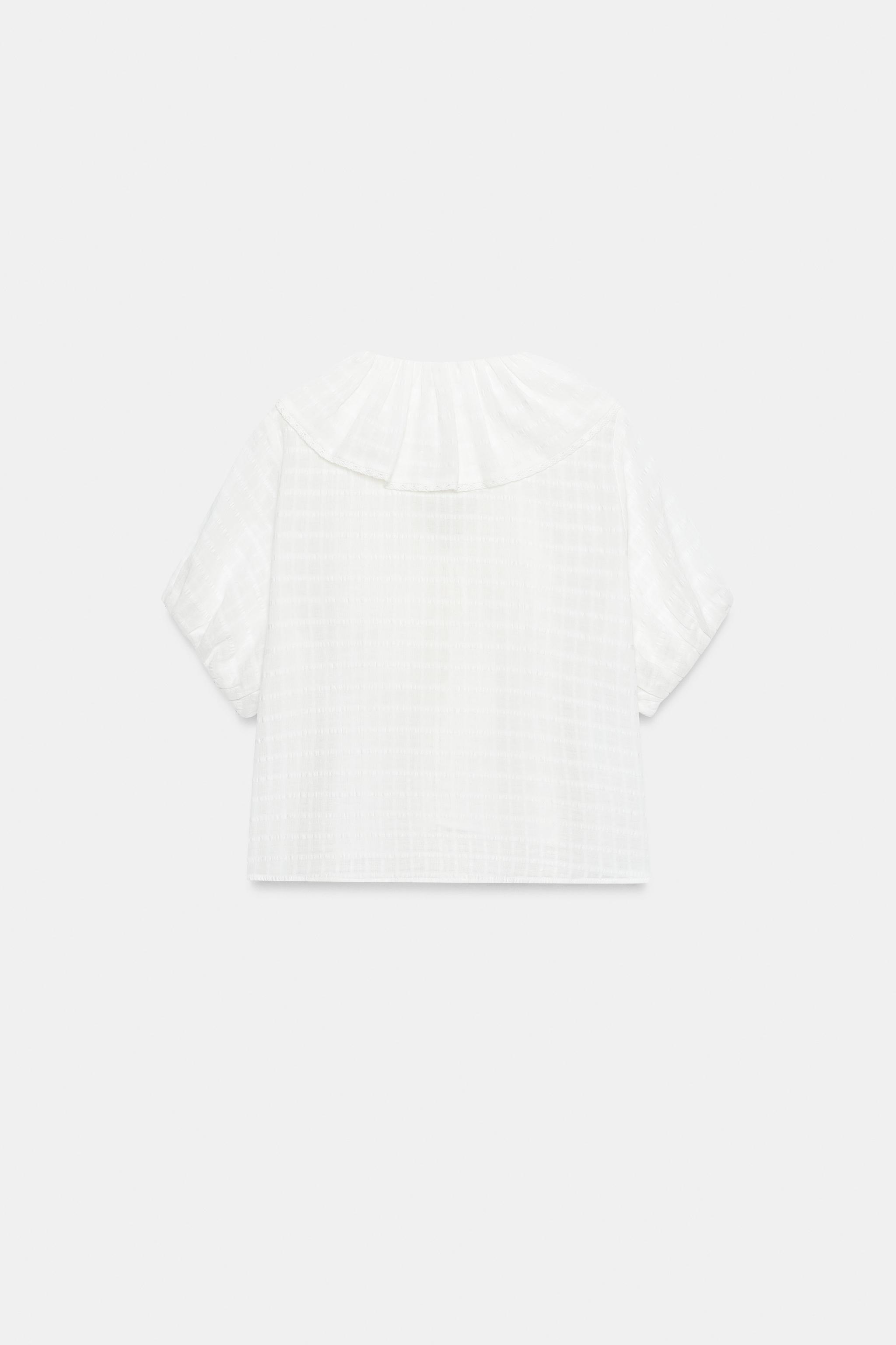 RUFFLED TIE BLOUSE