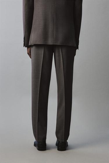 TEXTURED SUIT TROUSERS - Brown by Zara - Image 2