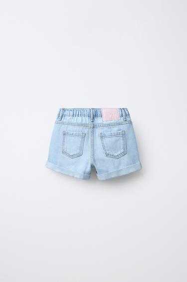 ג'ינס ברמודה Mom fit - כחול בהיר של Zara