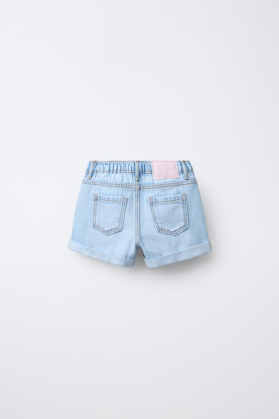 SHORT EN JEAN MOM FIT - Bleu clair de Zara - Image 1