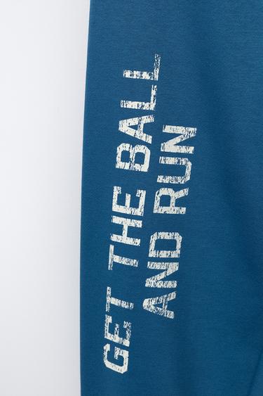 JOGGER TROUSERS WITH TEXT AND LABEL - Bluish by Zara - Image 3