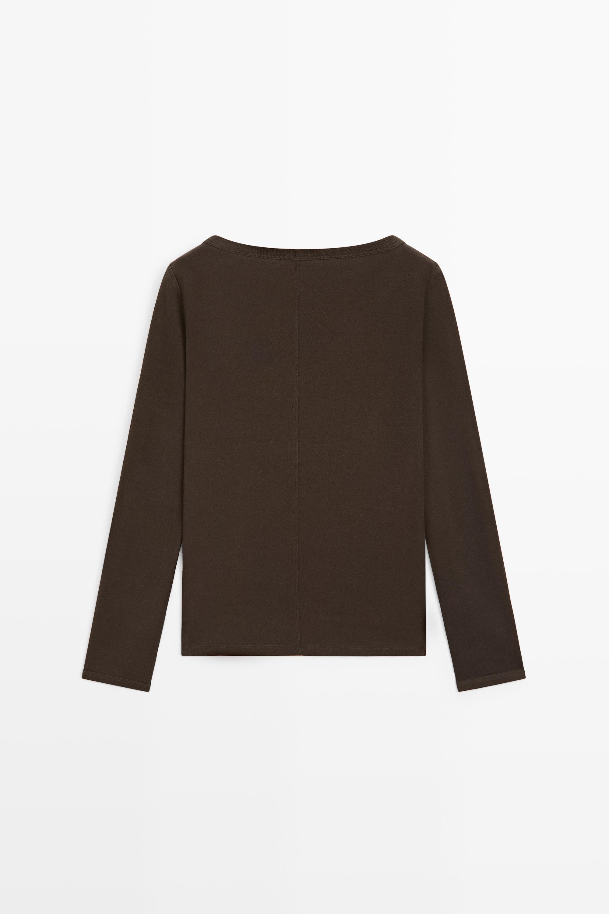 Long Sleeve Boat Neck T-shirt