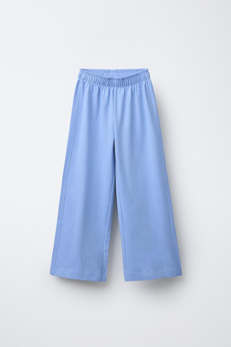 HEAVY WEIGHT WIDE-LEG TROUSERS Blue ZARA Australia