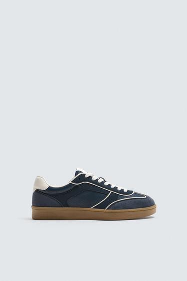 Zara CONTRAST SOLE SNEAKERS - Dark Blue