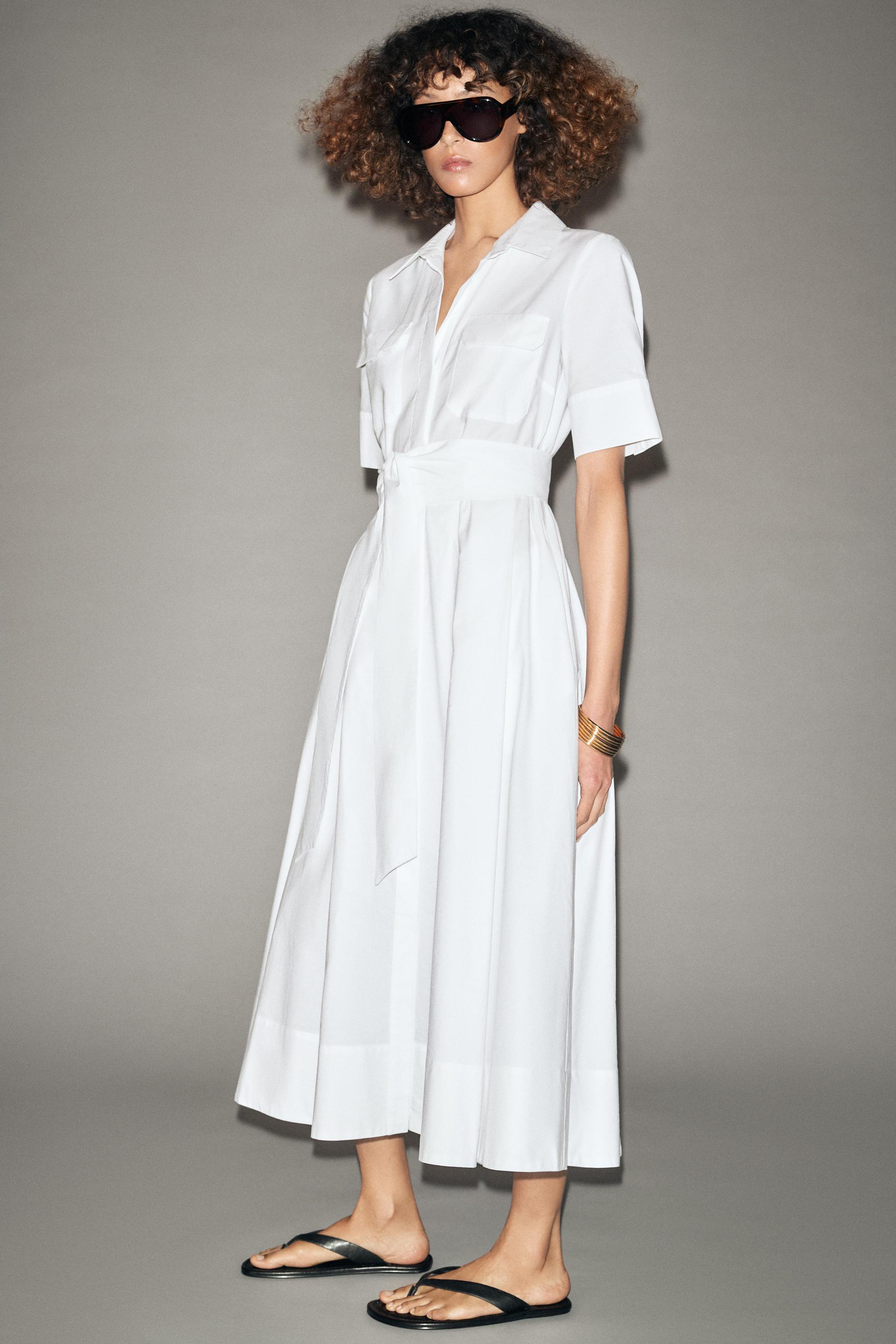 Long Sleeve Shirt Dress Zara Pink Dress Midi Dress Zara New Arrival Dresses  Poplin Shirtdress Talbots