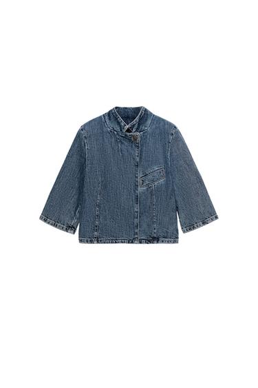 ZW COLLECTION CROPPED DENIM BLAZER - Blue by Zara