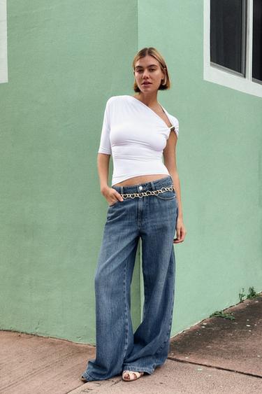Zara ASYMMETRIC POLYAMIDE TOP - White - Image 0