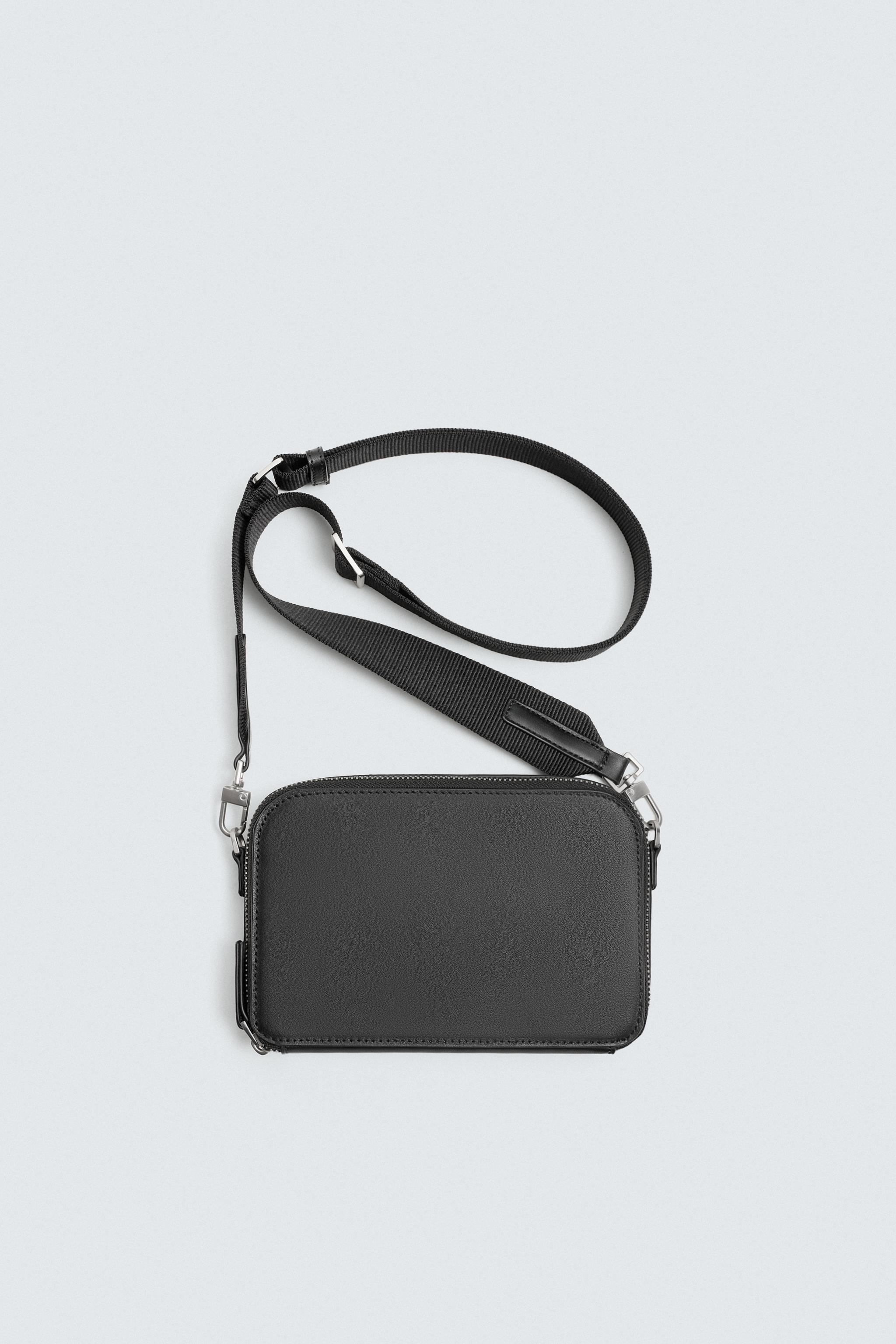 LEATHER CROSSBODY BAG Black ZARA United Kingdom