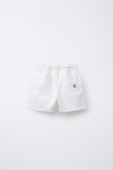 BERMUDA AVEC LIN ET COTON - Blanc de Zara - Image 1
