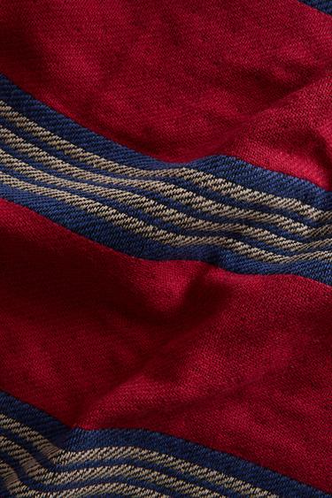 MANTA DE ALGODÃO LISTRADA - Vermelho da Zara