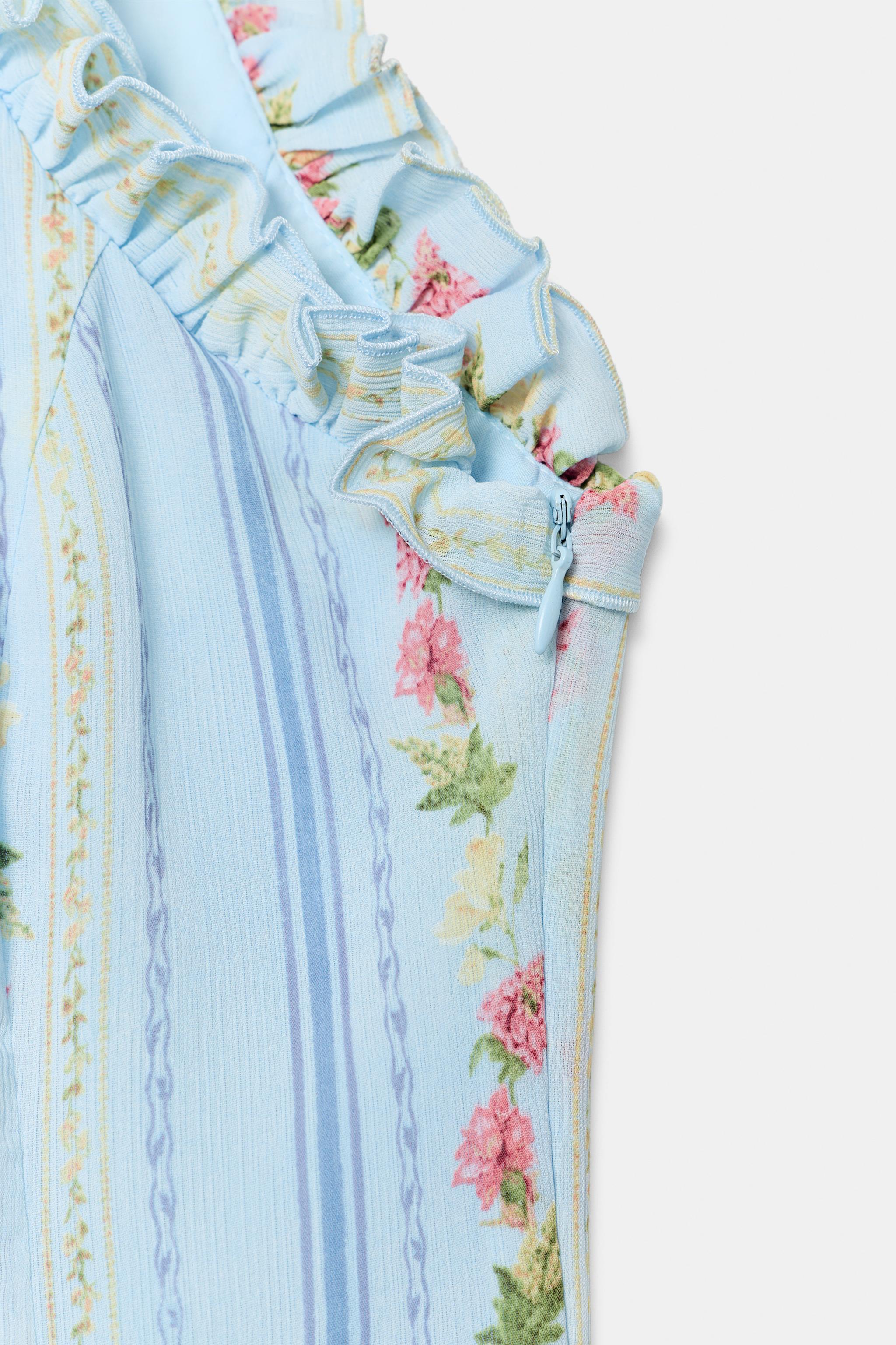 ROBE COURTE HALTER À IMPRIMÉ FLORAL