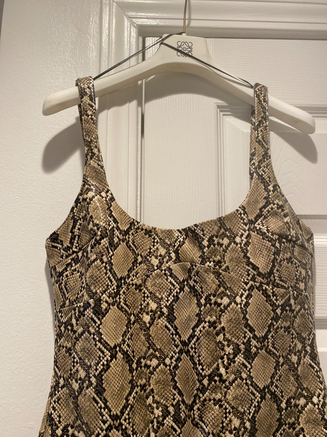 FAUX LEATHER SNAKESKIN PRINT DRESS - Image 3