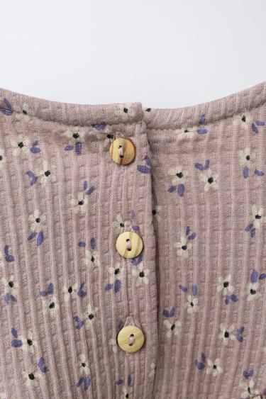 FLORAL DRESS - Dark mauve by Zara - Image 3