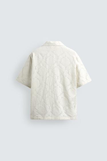 CHEMISE RELAXED FIT JACQUARD TEXTURÉ - Blanc cassé de Zara - Image 6