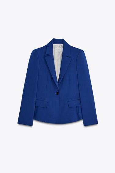 BLAZER ENTALLADA HOMBRERAS - Azulón de Zara