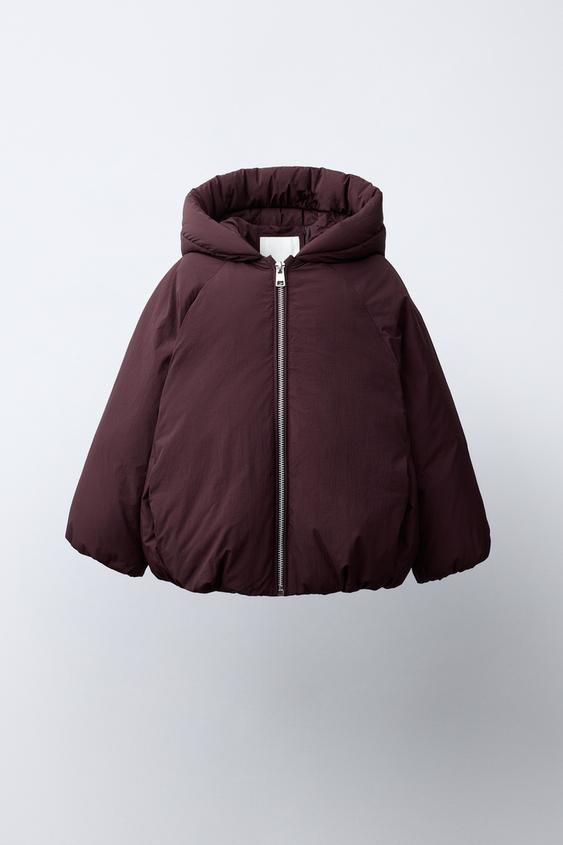 WATER-REPELLENT 50% FEATHER 50% DOWN JACKET - Aubergine de Zara - Imagen 0