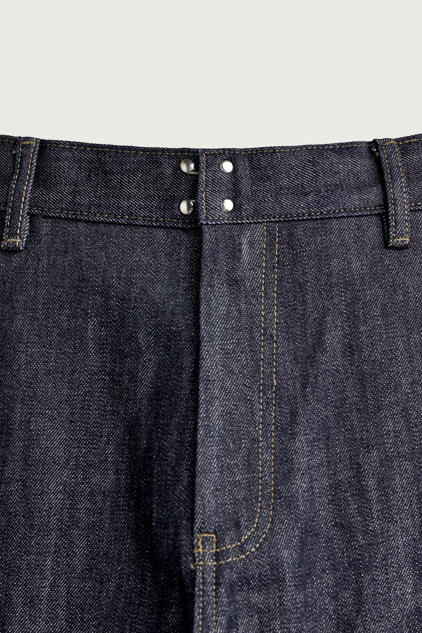 Мужские джинсы Zara Wide-Fit Hook-Fastening, цвет: Индиго — фото 9