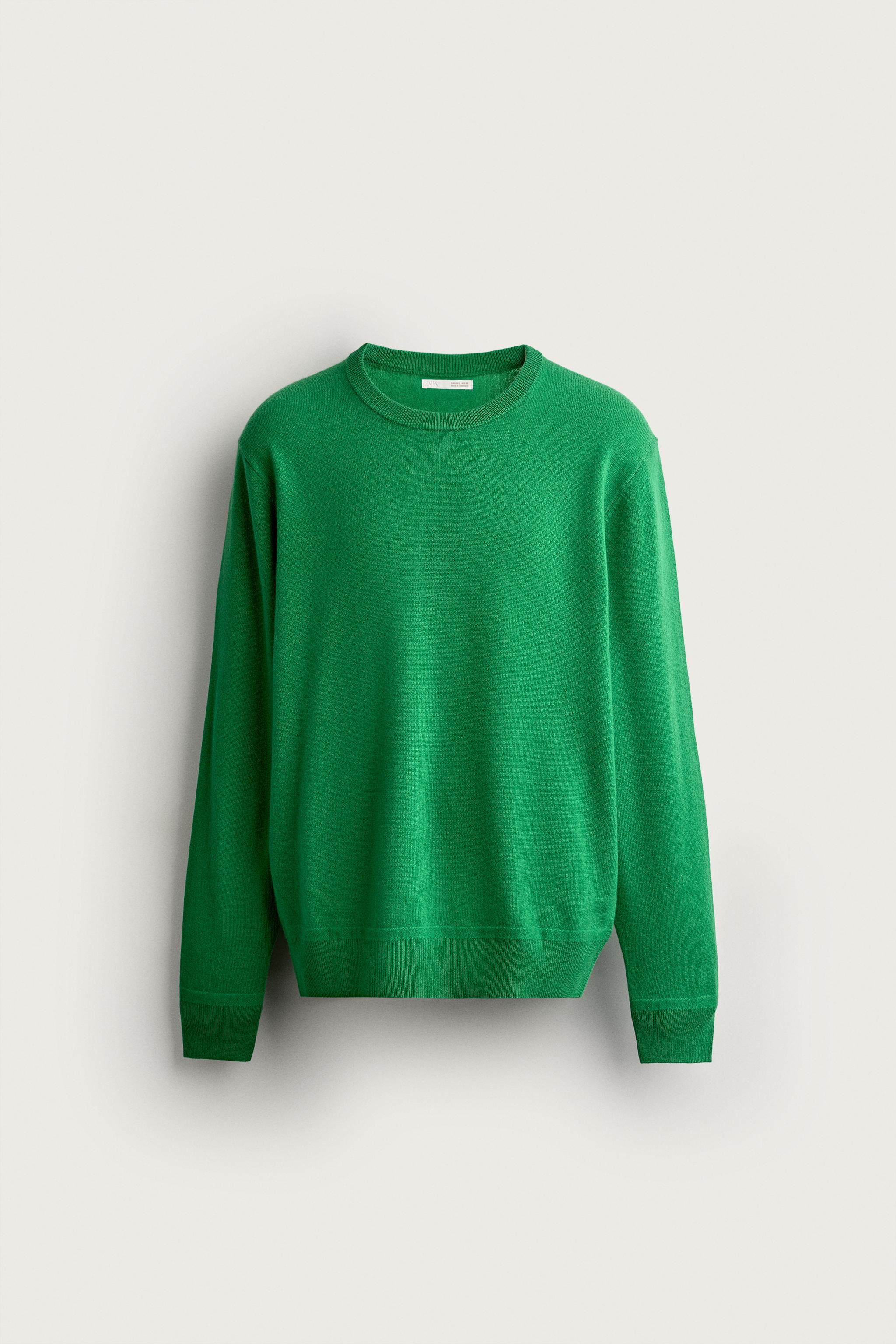 RELAXED FIT WOOL JUMPER — Green