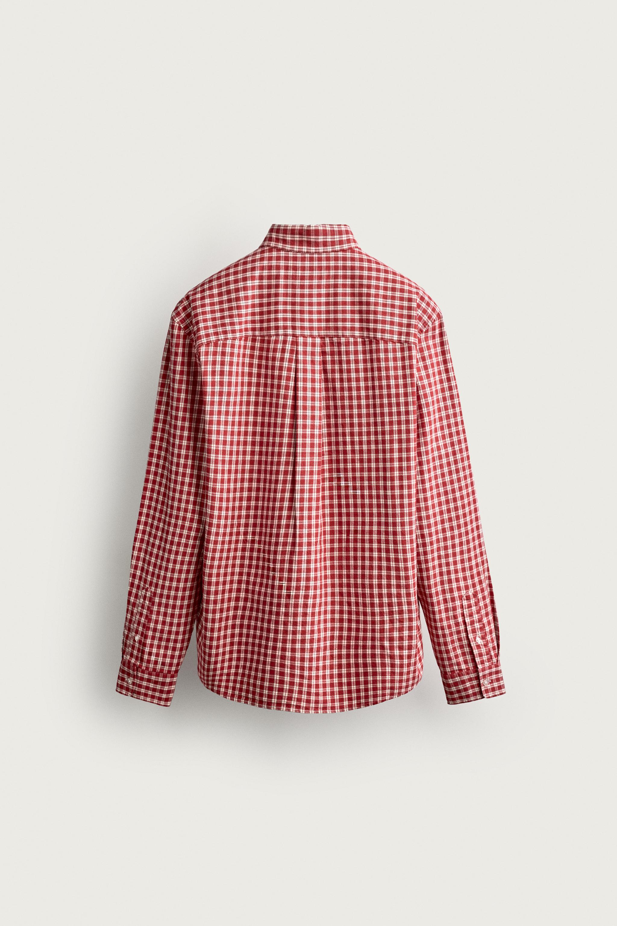 AARON LEVINE X ZARA CHECKED TWILL SHIRT — Ecru / Red