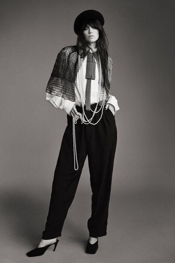 METALLIC THREAD KNIT CAPE - 937 by Zara - Image 0