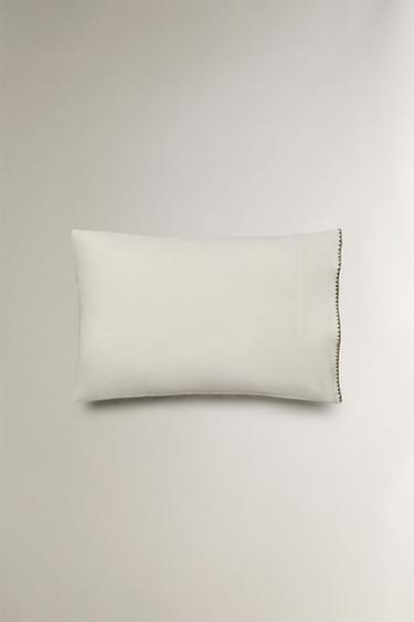 KIDS' SHELL STITCH COTTON PILLOWCASE - Green by Zara - Image 2