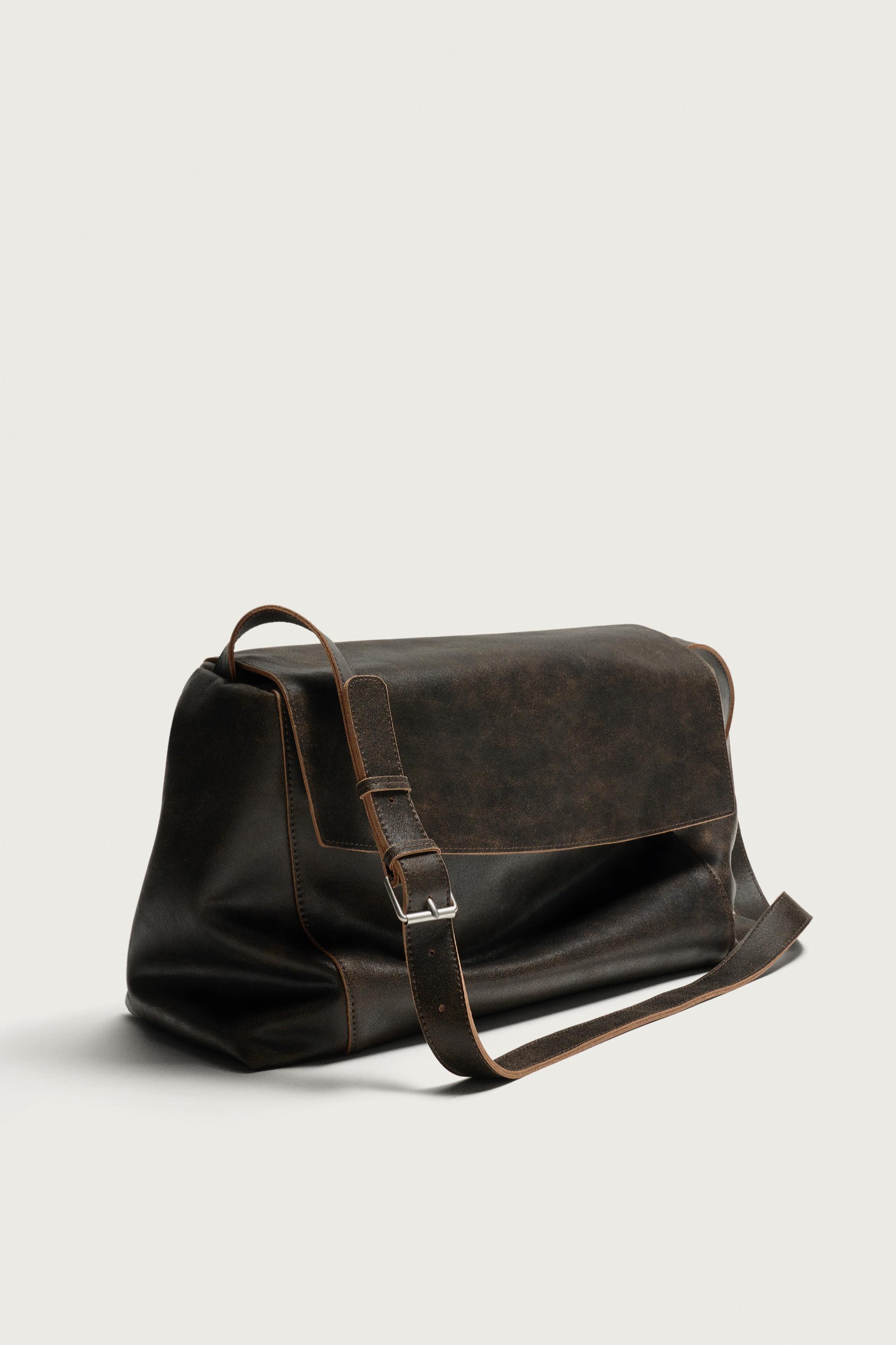 LEATHER FLAP CROSSBODY BAG