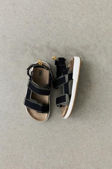 Zara TECHNICAL SANDALS - Khaki Green