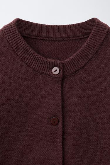 GILET EN MAILLE À POCHES - Bordeaux de Zara - Image 2