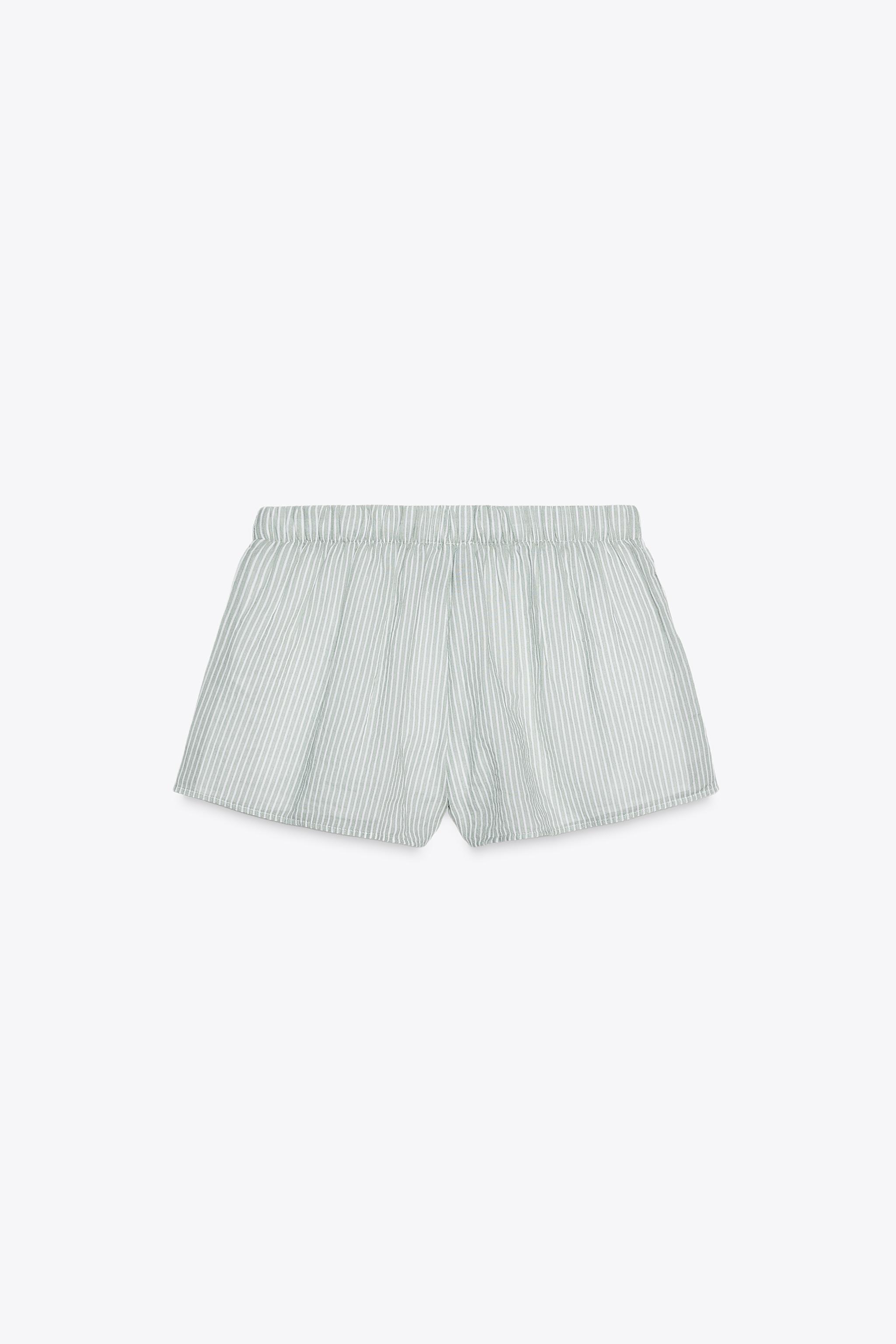 SHORT DE PYJAMA EN GAZE RAYÉ