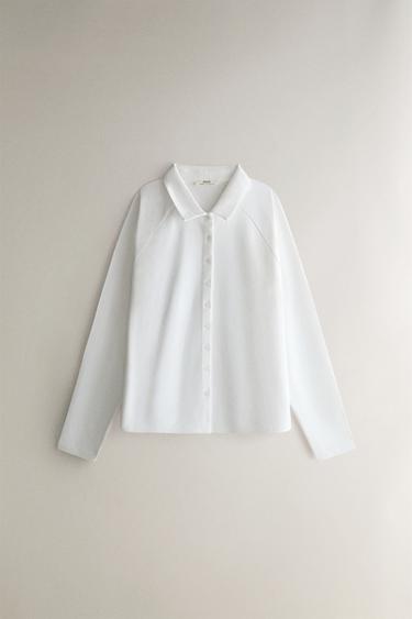 CHEMISE COURTE EN COTON - Blanc de Zara - Image 0