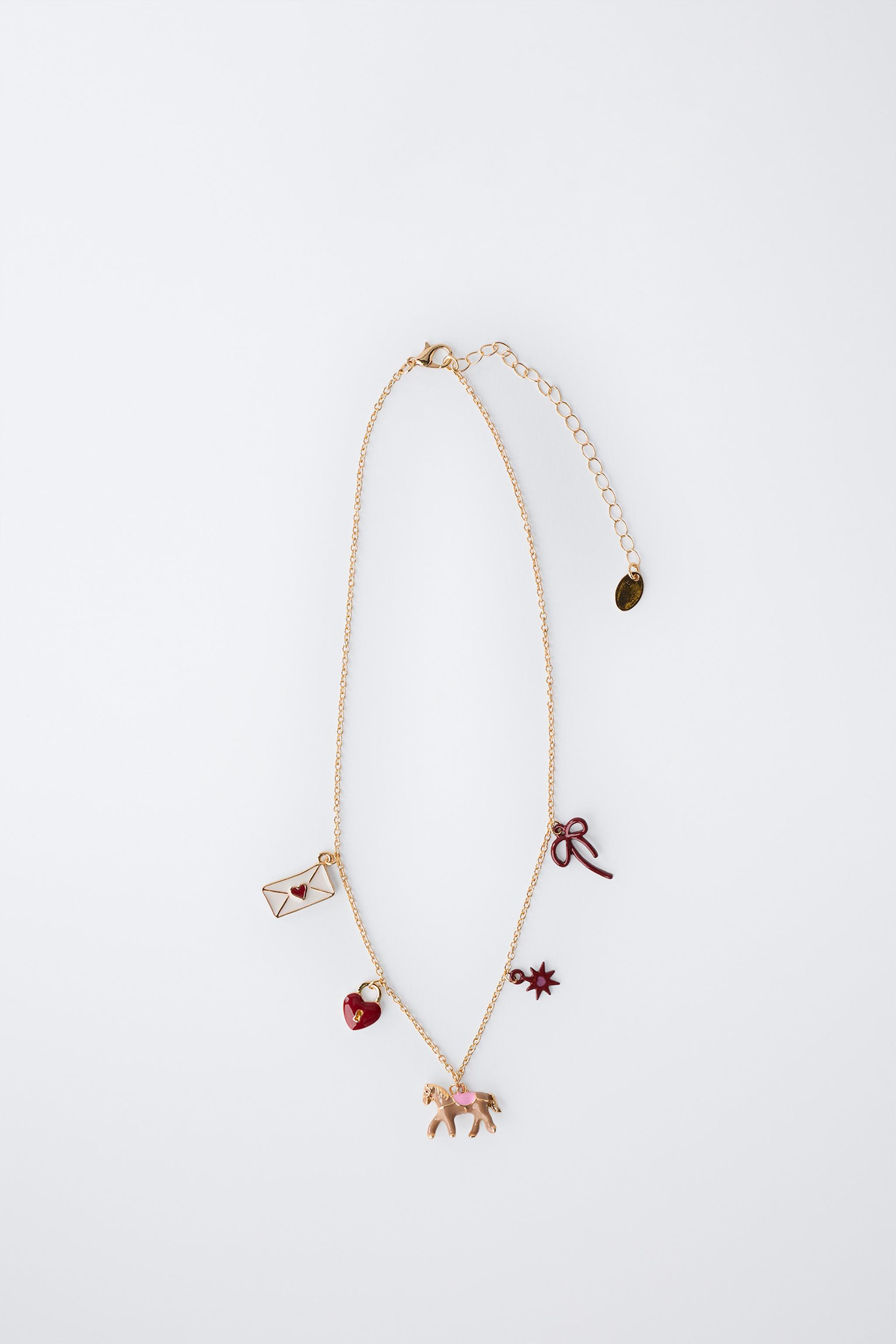 マルチチャームホースネックレス - レッド | ZARA Japan / 日本